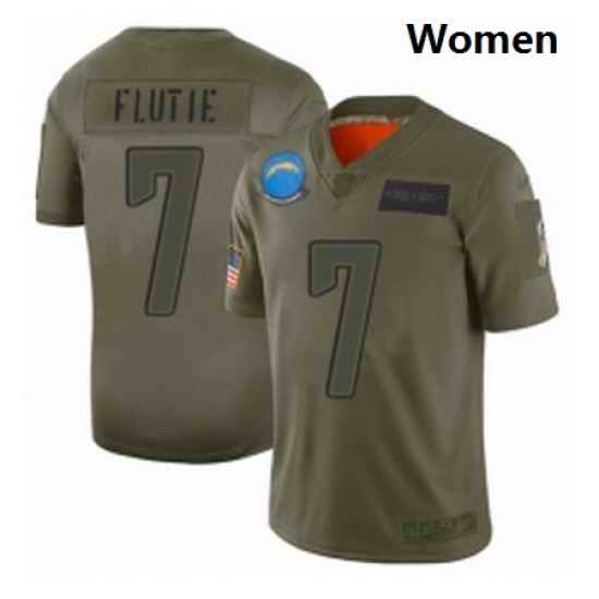 Womens Los Angeles Chargers 7 Doug Flutie Limited Camo 2019 Salute to Service Football Jersey